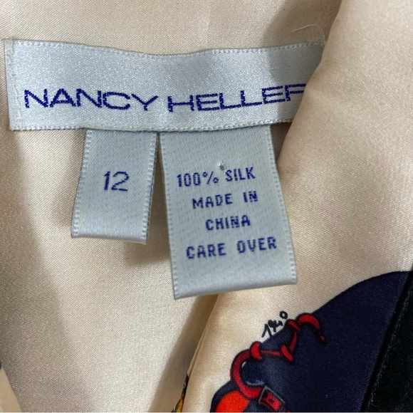 Nancy Heller Vintage silk blouse shoe print - Picture 13 of 17